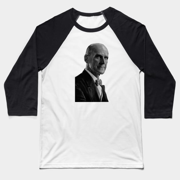 Eugene Debs Portrait Illustration Baseball T-Shirt by KAM Std